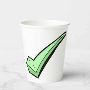 Green Check Mark Tick Symbol Paper Cups