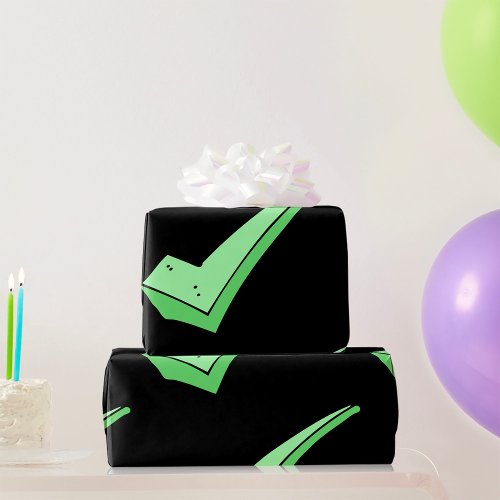 Green Check Mark Tick Wrapping Paper