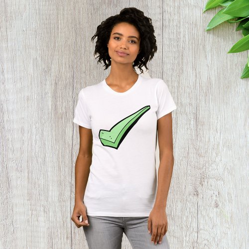Green Check Mark Womens T_Shirt