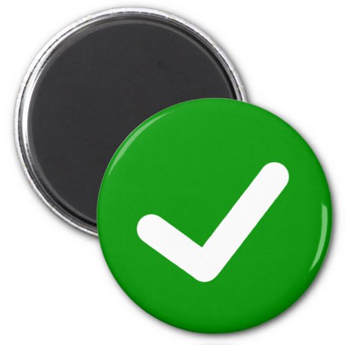 Green Check Mark Write Symbol Magnet