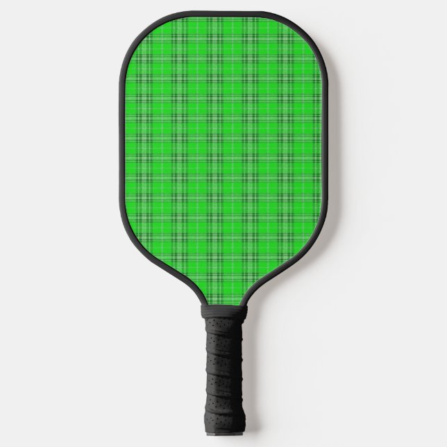 Green check pattern pickleball paddle (Front)
