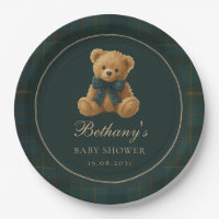 Green Check Polo Teddy Bear Baby Shower
