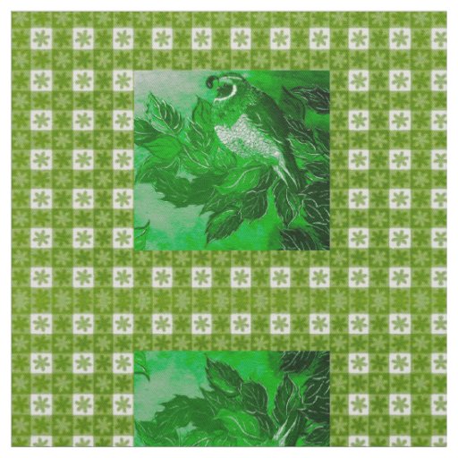 Green Check Quail Fabric