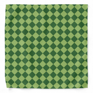 Green Checker Diamond Pattern Bandana