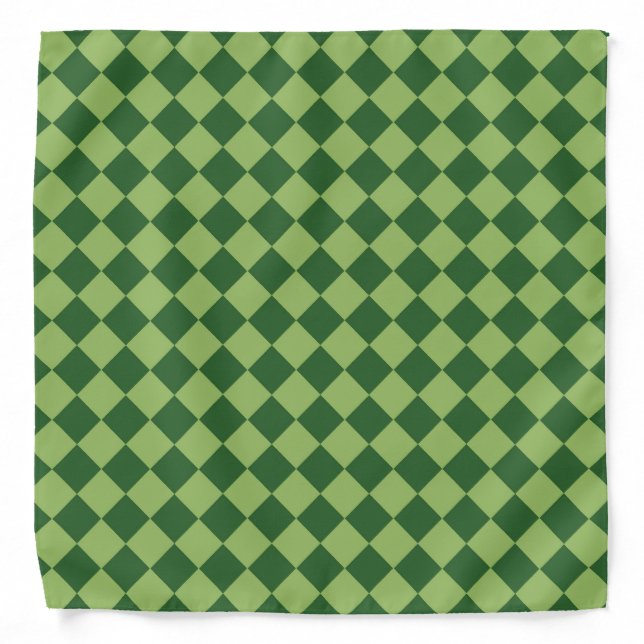 Green Checker Diamond Pattern  Bandana (Front)