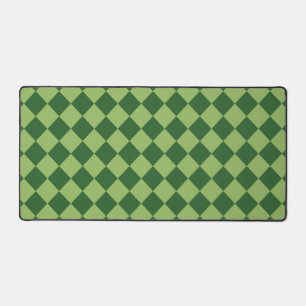 Green Checker Diamond Pattern Desk Mat