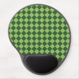 Green Checker Diamond Pattern Gel Mouse Pad
