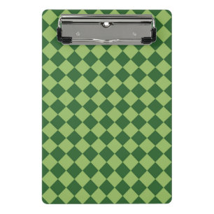 Green Checker Diamond Pattern Mini Clipboard