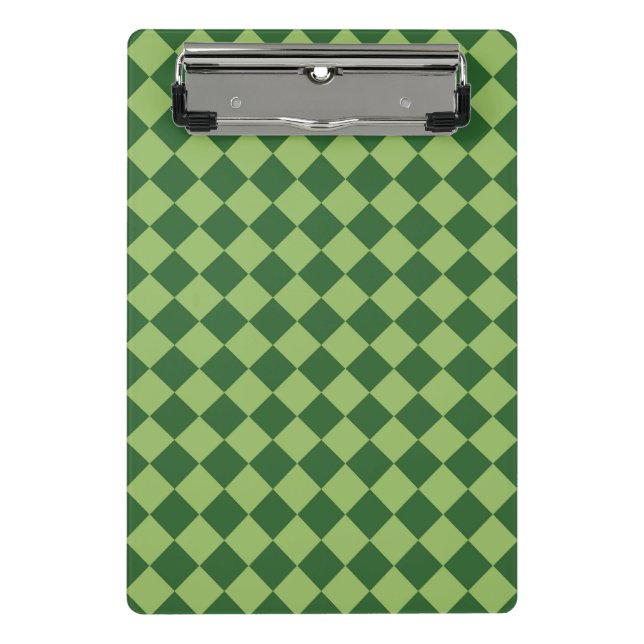 Green Checker Diamond Pattern  Mini Clipboard (Front)