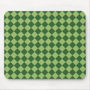 Green Checker Diamond Pattern Mouse Pad