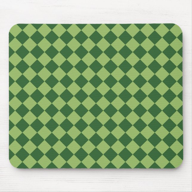 Green Checker Diamond Pattern  Mouse Pad (Front)