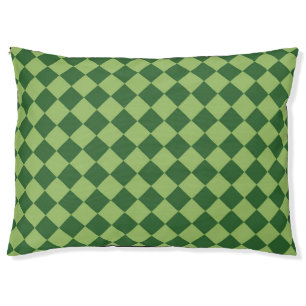 Green Checker Diamond Pattern Pet Bed