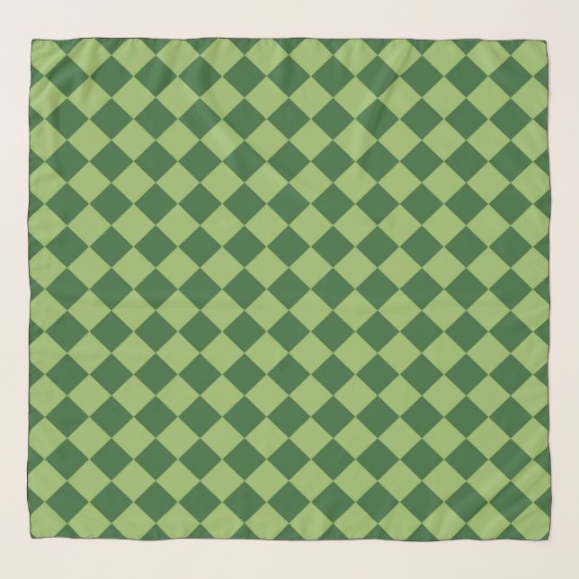 Green Checker Diamond Pattern Scarf (Front)