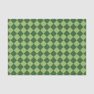 Green Checker Diamond Pattern Tissue Paper