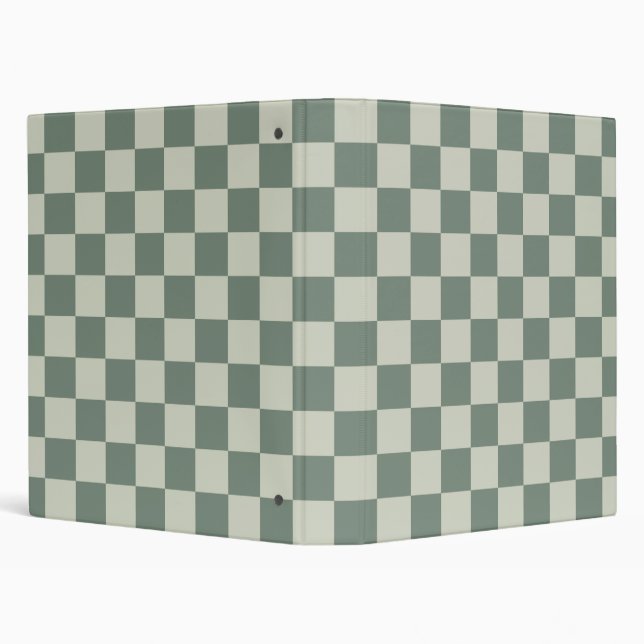 Green Checkerboard 3 Ring Binder (Background)