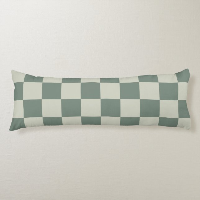 Green Checkerboard Body Pillow (Front)