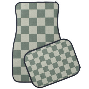 Green Checkerboard Car Floor Mat