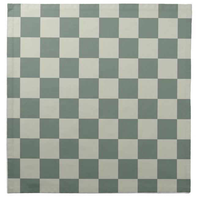Green Checkerboard Cloth Napkin (Front)