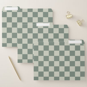 Green Checkerboard File Folder