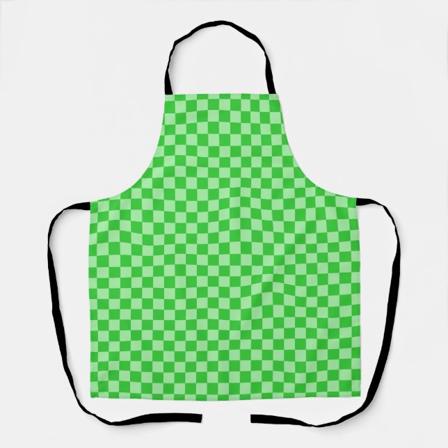 Green Checkerboard Gingham Pattern Apron (Front)