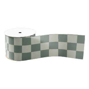 Green Checkerboard Grosgrain Ribbon