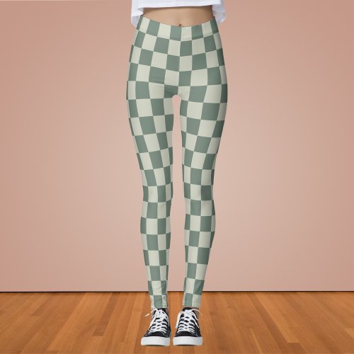 Green Checkerboard Leggings