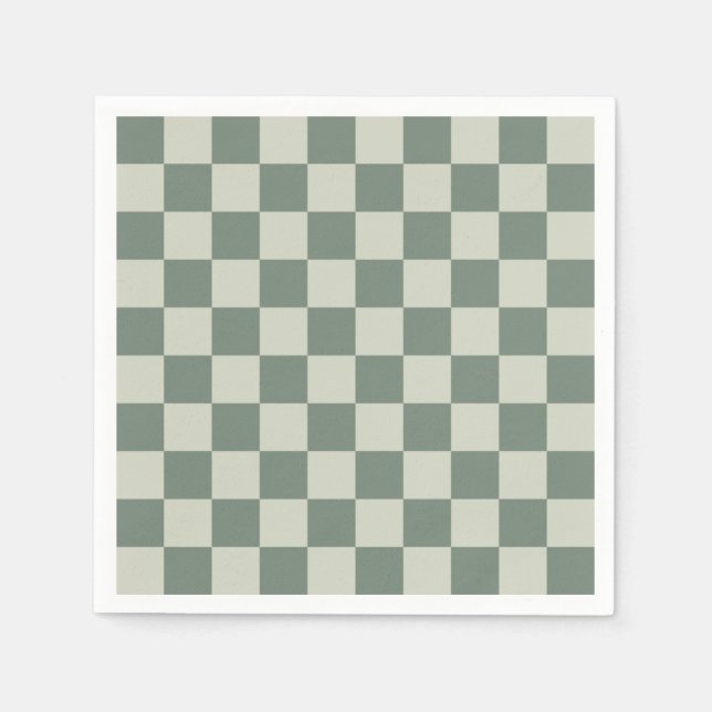 Green Checkerboard Napkins (Front)