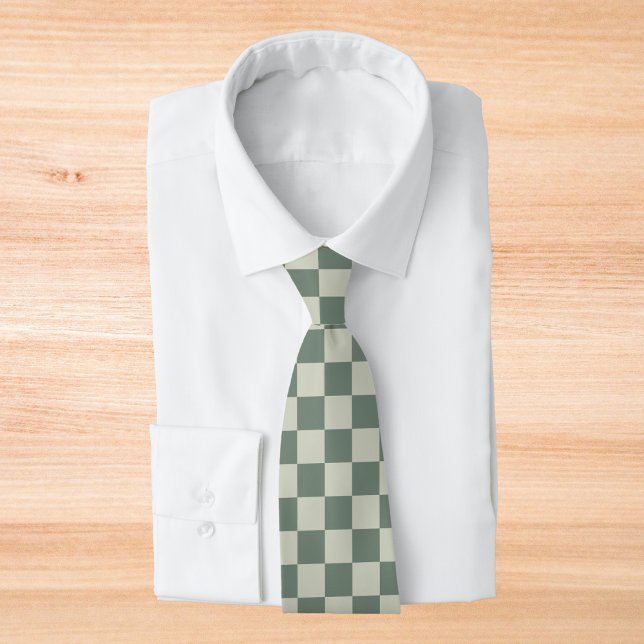 Green Checkerboard Neck Tie (Creator Uploaded)