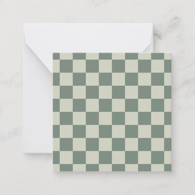Green Checkerboard Note Card (Front)