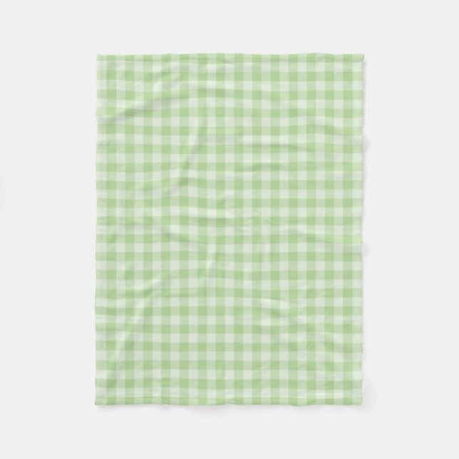 Green Checkerboard Pattern Fleece Blanket (Front)
