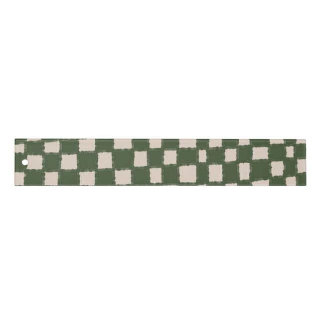 Green Checkerboard Pattern Ruler  (Front)