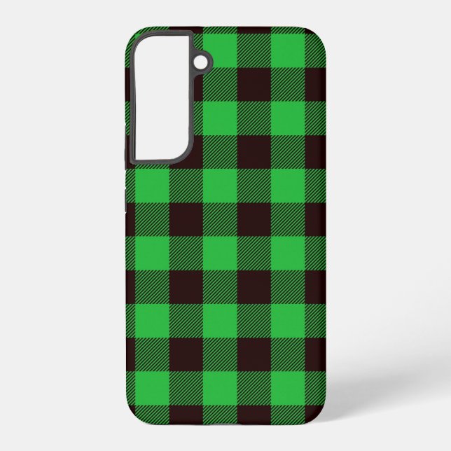 Green checkerboard  samsung galaxy case (Back)