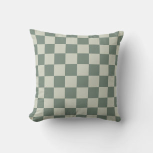 Green Checkerboard Throw Pillow