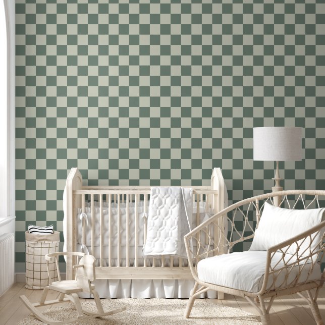 Green Checkerboard Wallpaper (Kids)