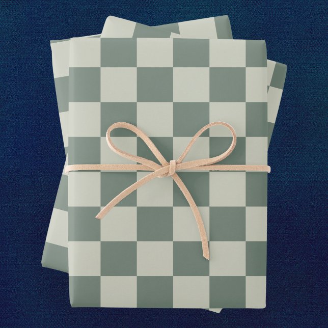 Green Checkerboard Wrapping Paper Sheets (Creator Uploaded)