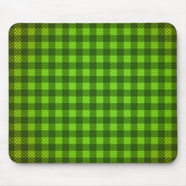 Green checkered carbon fiber patterned mouse pad (Front)