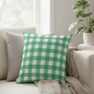 Green Checkered Decorative Pillow