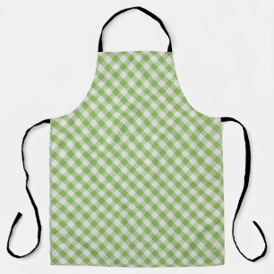 Green checkered fabric: closeup texture. apron