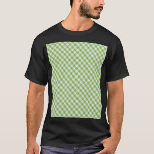 Green checkered fabric: closeup texture. T-Shirt