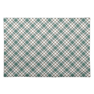 green checkered light tartan pattern cloth placemat