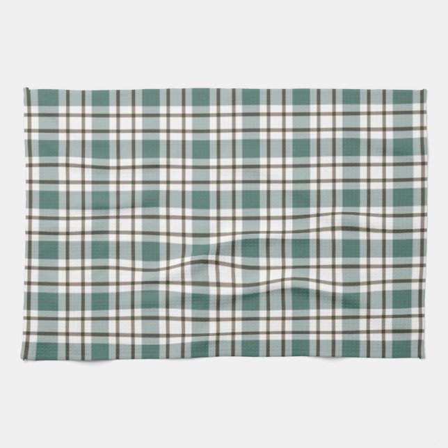 green checkered light tartan pattern kitchen towel (Horizontal)