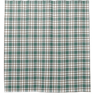 green checkered light tartan pattern shower curtain