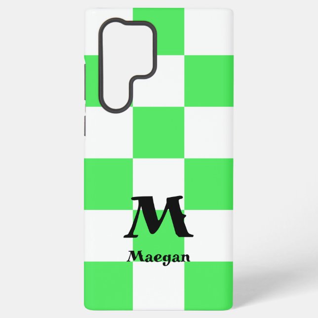 Green Checkered Pattern Background Samsung Galaxy Case (Back)