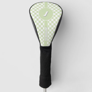 Green Checkered Pattern Golf Head Cover