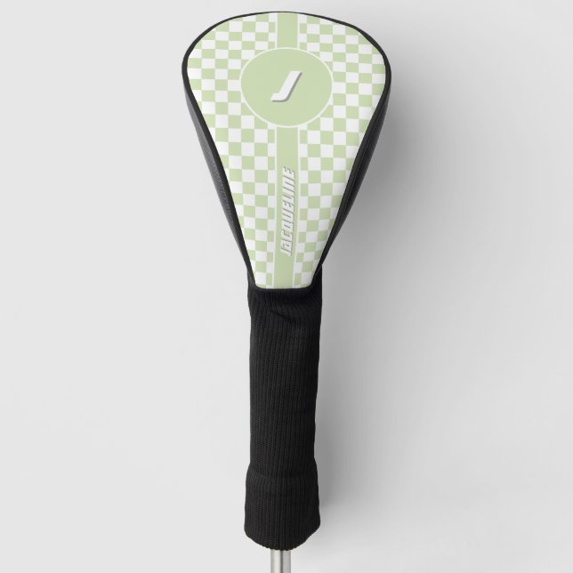 Green Checkered Pattern Golf Head Cover (Front)