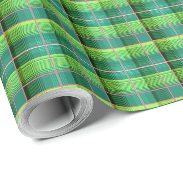 Green checkered pattern small scale wrapping paper (Roll Corner)