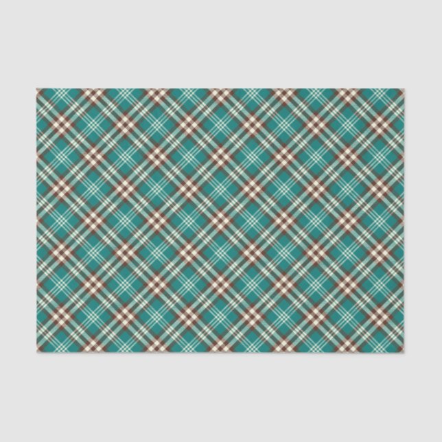 Green Checkered Plaid Tissue Paper (Front)