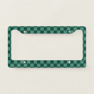 Green Checkered Style License Plate Frame