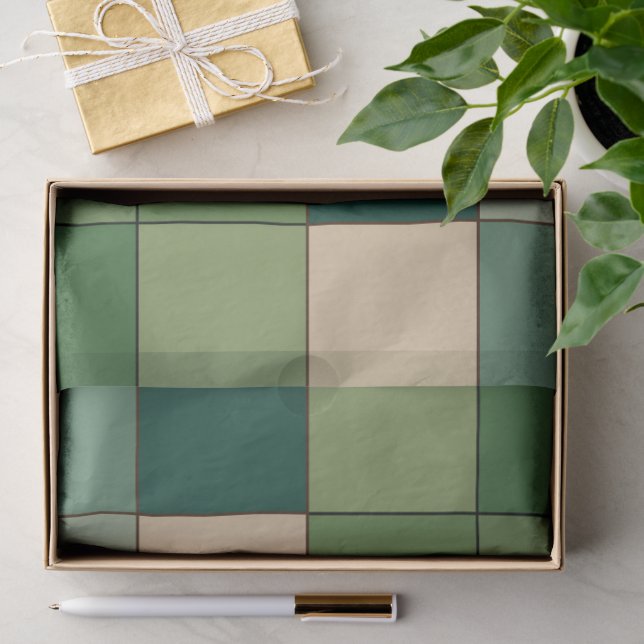 Green Checkered  Tissue Paper (Gift)
