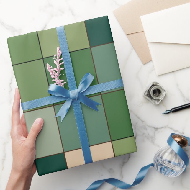 Green Checkered  Wrapping Paper (Gifting)